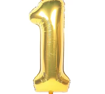 1 Number Gold Balloon